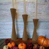 Geo Tapered Candlestick Holder | Wooden Candle Holders - Desert