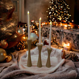 Geo Tapered Candlestick Holder | Wooden Candle Holders - Desert