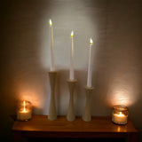 Geo Tapered Candlestick Holder | Wooden Candle Holders - Desert