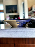 African  Uganda Woven Bowl - Black Front Coastal Sea  12" x 3"
