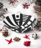 African Basket  Rwanda  Woven Basket - Black  & White Intore