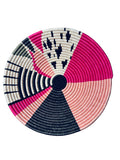 African  Rwanda Woven Basket - Mwiza Blue & Black