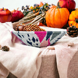 African  Rwanda Woven Basket - Mwiza Blue & Black