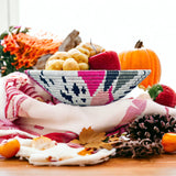 African  Rwanda Woven Basket - Mwiza Pink & White
