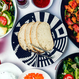 African Basket  Rwanda  Woven Basket - Black  & White Intore