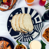 African Basket  Rwanda  Woven Basket - Black  & White Intore