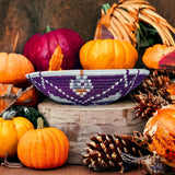 HAND WOVEN PLATEAU BASKET - Fuchsia & White