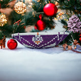 HAND WOVEN PLATEAU BASKET - Fuchsia & White