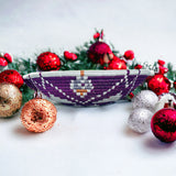 HAND WOVEN PLATEAU BASKET - Fuchsia & White