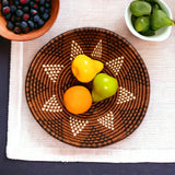 African  Rwanda Woven Basket - Brown Hierarchy