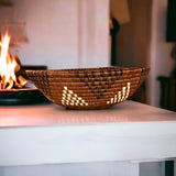 African  Rwanda Woven Basket - Brown Hierarchy