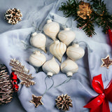 Traditional Carved Wooden Christmas Ornaments Decorations or Festive Décor -Natural