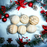 Traditional Carved Wooden Christmas Ornaments Decorations or Festive Décor -Natural