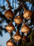 Traditional Carved Wooden Christmas Ornaments Decorations or Festive - Cognac