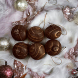 Traditional Carved Wooden Christmas Ornaments Decorations or Festive - English Oak