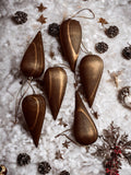 Traditional Carved Wooden Christmas Ornaments Decorations or Festive - English Oak