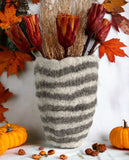 Hand-Felted Planter Floor Pathways Fine Line Ivory Vase