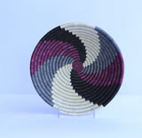 Rwanda Bowl  Basket- Purple & White & Grey Swirl