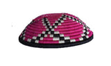 African Rwanda Woven Basket Pink Cherry