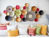African Basket Rwanda Woven Basket - Color Block With Bright Colors
