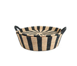 Woven Basket: Ineke Black and Tan Striped Basket