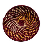 Trade Uganda African Bukedo & Raffia Bowl 12.5" x 3" - Maroon & White Swirl
