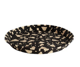 TERREZZO WOVEN SERVING TRAY OR WALL HANGING  ART DECOR  BLACK & TAN