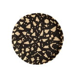 TERREZZO WOVEN SERVING TRAY OR WALL HANGING  ART DECOR  BLACK & TAN
