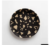 TERREZZO WOVEN SERVING TRAY OR WALL HANGING  ART DECOR  BLACK & TAN