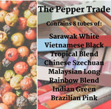 The Pepper Trade Gourmet Peppercorn Blend Collection, 8 Pack Gift Set | Sampler Spice Gift Set, Use in Grinders