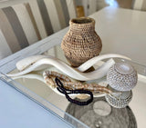 Kudu Horns Animal Head Center Piece Decor| Handmade Farmhouse Decor- Stone Wash