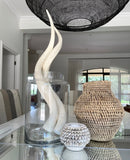 Kudu Horns Animal Head Center Piece Decor| Handmade Farmhouse Decor- Stone Wash