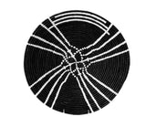 African Basket  Rwanda  Woven Bowl-  Black & White Stripes