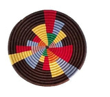African Basket Rwanda Woven Basket - Color Block With Bright Colors