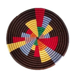 African Basket Rwanda Woven Basket - Color Block With Bright Colors