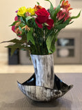 ANKOLE HORN VASES OR PLANTERS - DARK