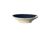 African  Rwanda Woven Bowl -  Black & White Half Moon