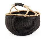 Large Ghana African Basket | Bolga Ghana Basket - Solid Black