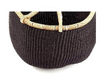 Large Ghana African Basket | Bolga Ghana Basket - Solid Black