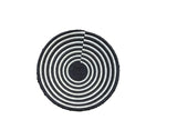 African Basket  Rwanda  Woven Basket - Black  & White Cirle 12" x 3"