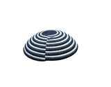 African Basket  Rwanda  Woven Basket - Black  & White Cirle 12" x 3"