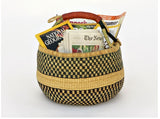 African Market Basket | Ghana Bolga Basket | (Colors Vary), 1 EA