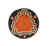 Trade Uganda African Bukedo & Raffia Bowl 11.5-12.5" Across - Burnt Orange