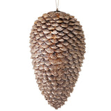 12” Glitter Sequoia Pine Cone Ornament - Champagne