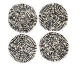Heather Coasters, Black/Natural Set of 4