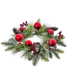 GLITR Berry VP Ball Smilax Candle Ring RED (Green & Red)