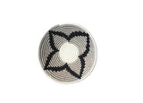 African Basket / Rwanda Basket/ Woven Basket Gray  Black & White 12" x 3"