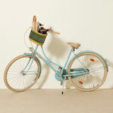 Bike Bicycle Basket - Green & Tan