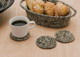 Rwanda African Sisal Oval Bread Oval Basket for Storage, Organization or Serving | Great for Remote Controller Storage or Baby Diapers and Wipes or Serving Bread on The Table- 11" Long, 7" Wide, 2.5" Tall - Heather Feathers