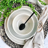 Trivet Pot Stand or Wall Art  Africa Handwoven 12-inch Raffia Heather Black and Ivory